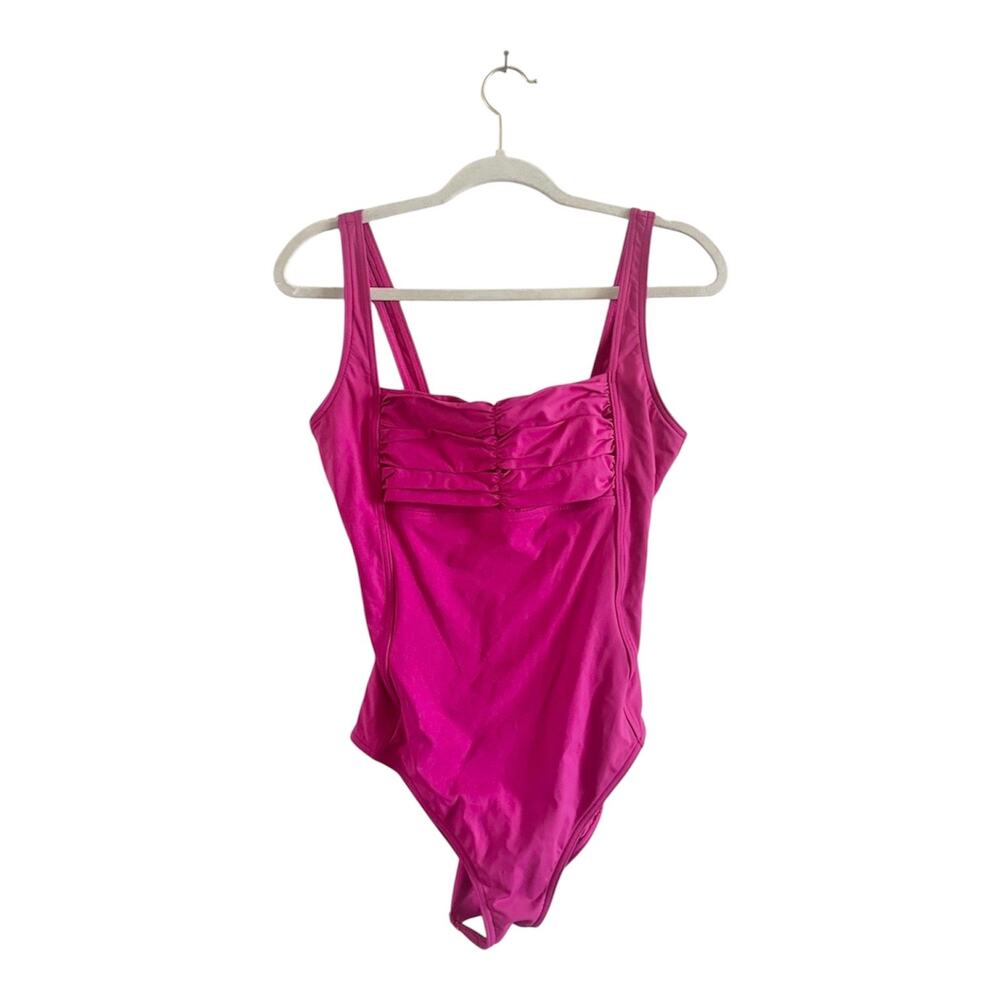 Calvin Klein pink swimsuit 10 excellent condition comfort one piece square neck